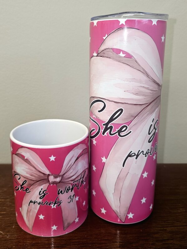 Spiritual words 20 oz. tumbler and 11 oz. coffee mug set-multiple options available - Image 3